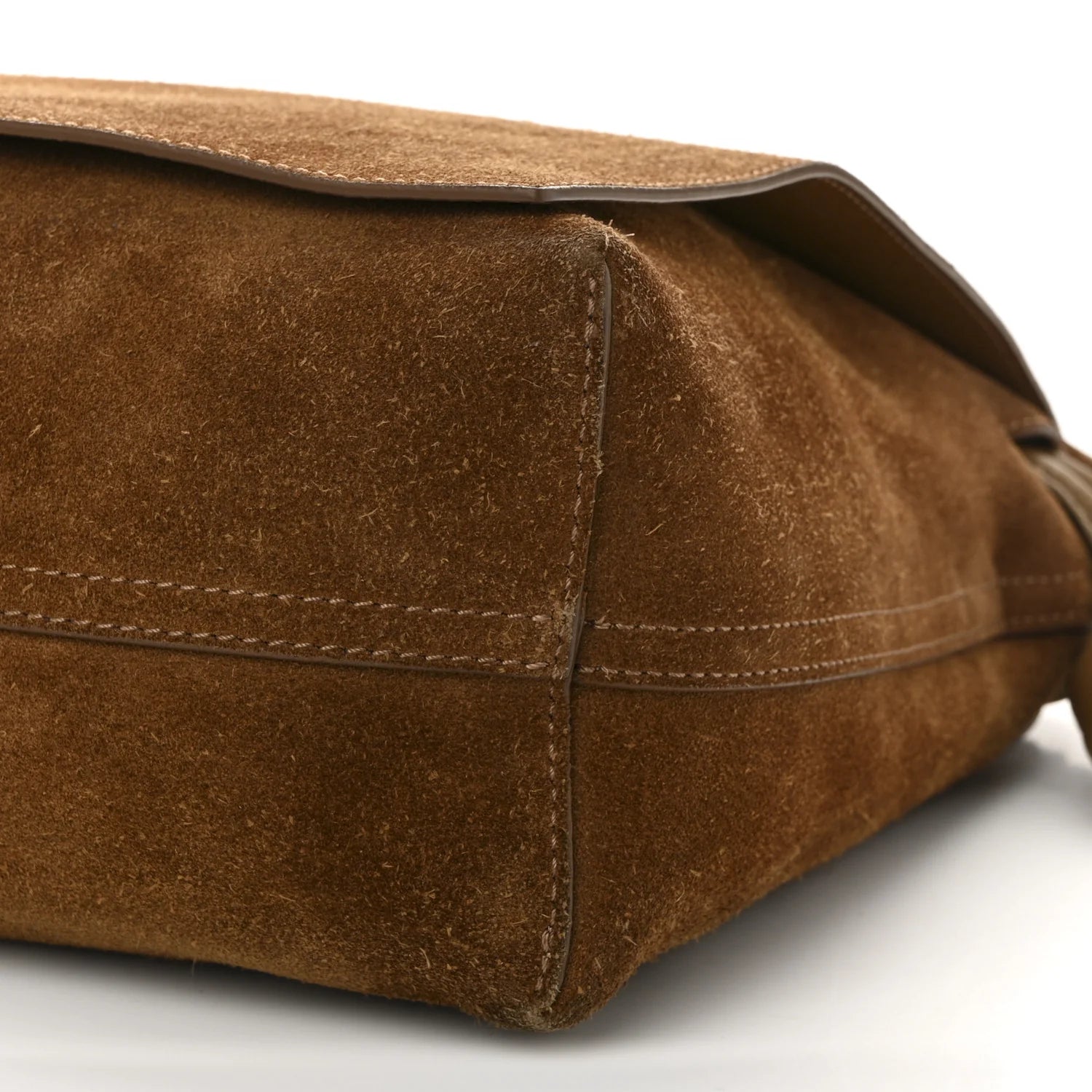 Suede Flamenco Satchel Tobacco