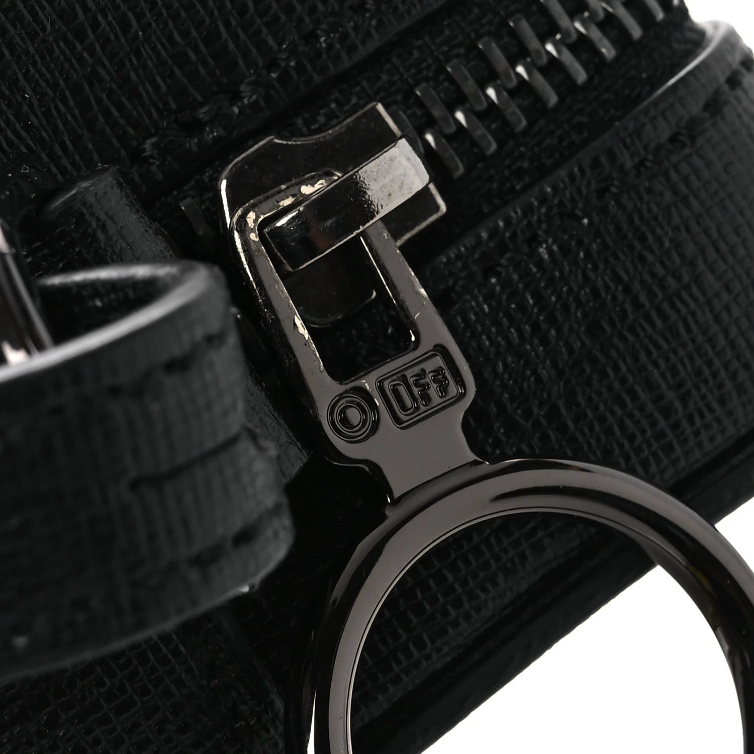 Saffiano Striped Mini Diag Bag Black White