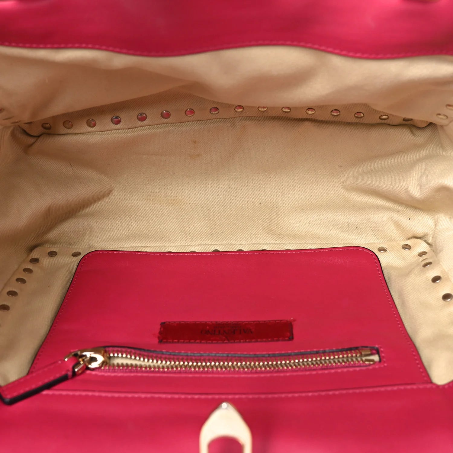 Vitello Small Rockstud Tote Cyclamin