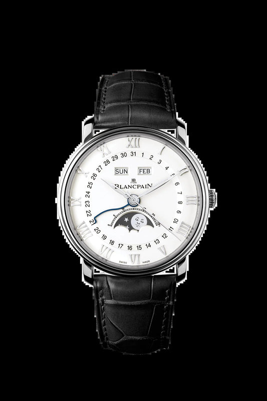 Unworn  Villeret SS Ultra Slim Moonphase and Complete Calender, Stainless Steel, 40 Mm, Ref# 6654-1127-55B, Box and Papers