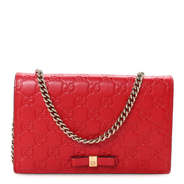 ssima Signature Bowy Chain Wallet Hibiscus Red