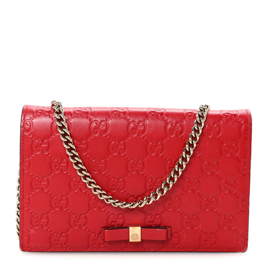 ssima Signature Bowy Chain Wallet Hibiscus Red