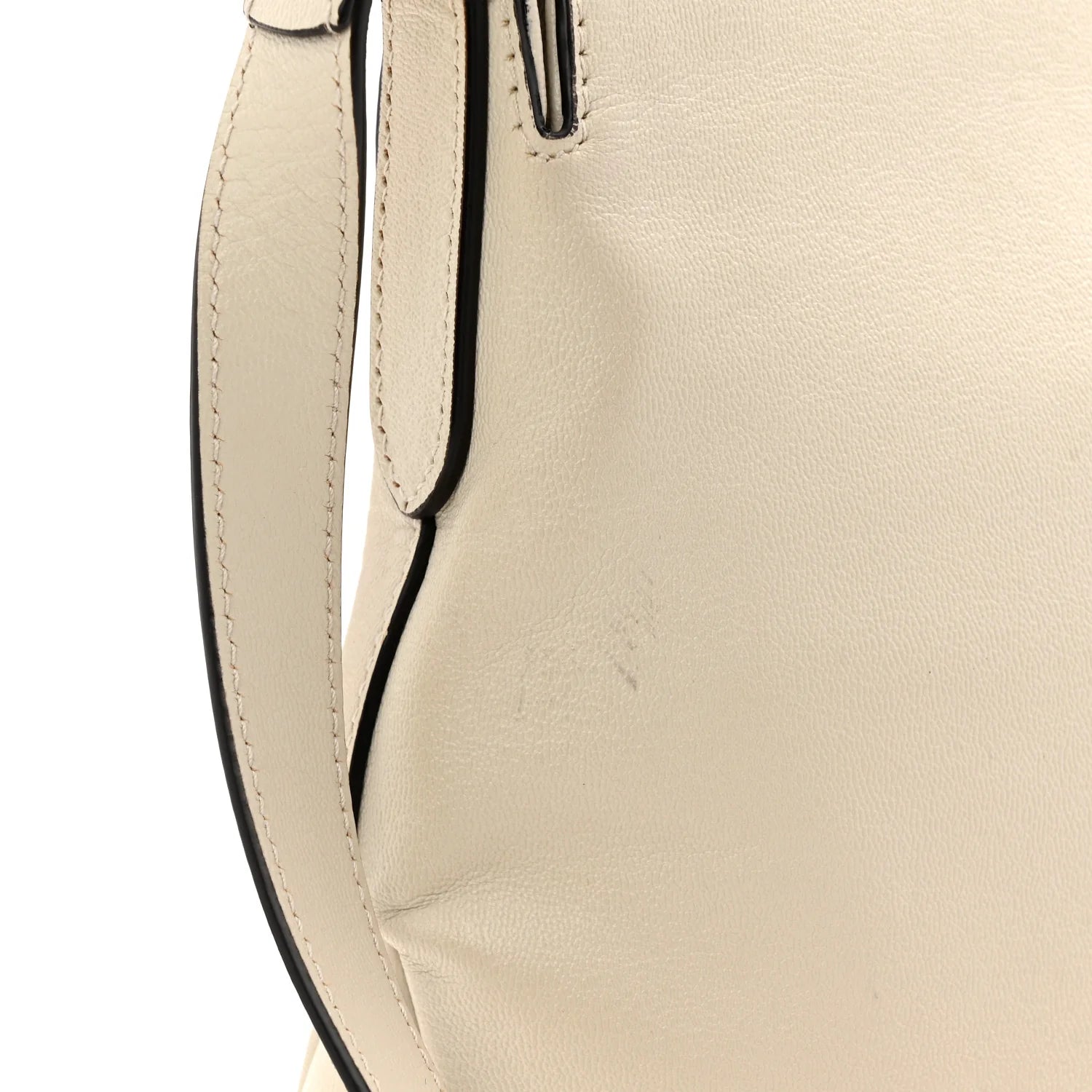 New Sakai Calfskin Lux Medium Dahlia Messenger Shoulder Bag Mystic White