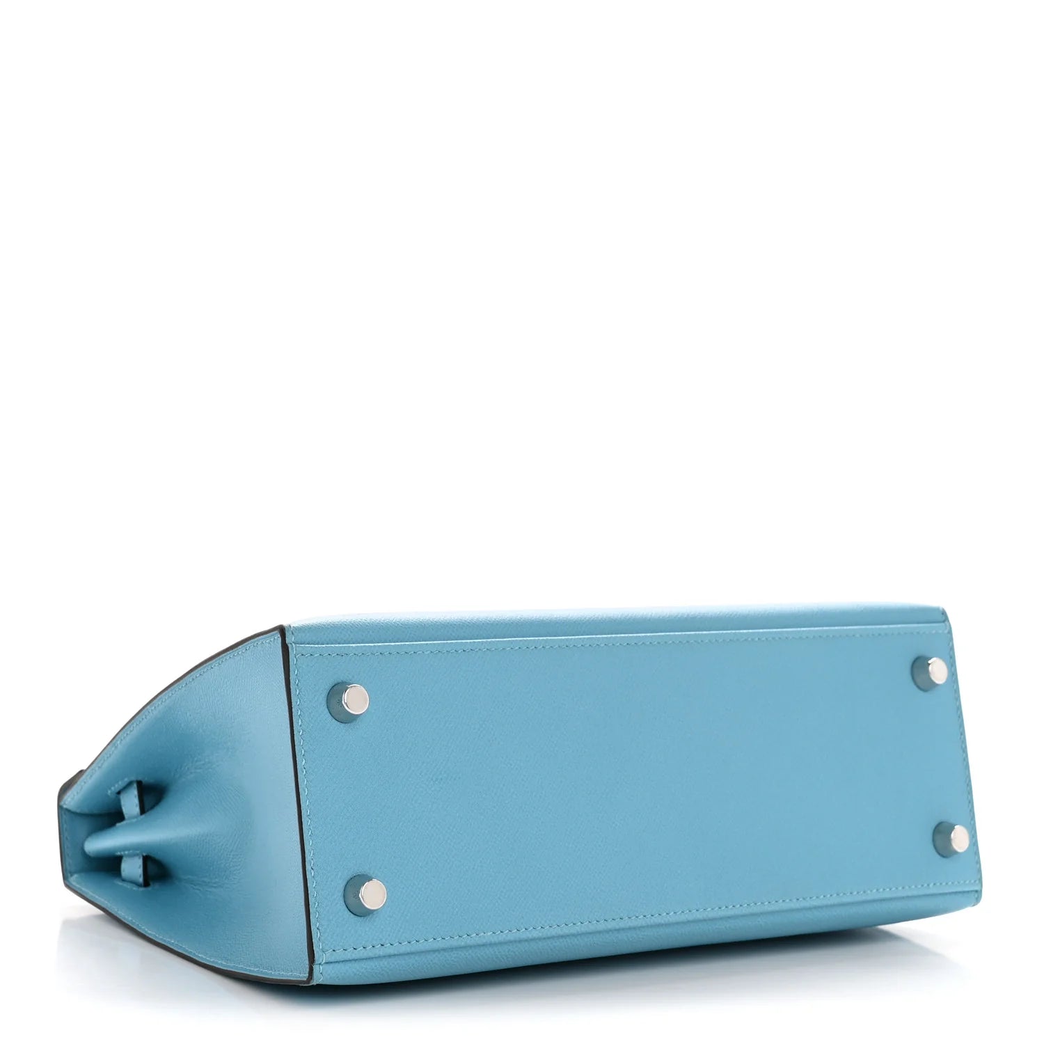 Madame Calfskin Kelly Sellier 25 Bleu Du Nord