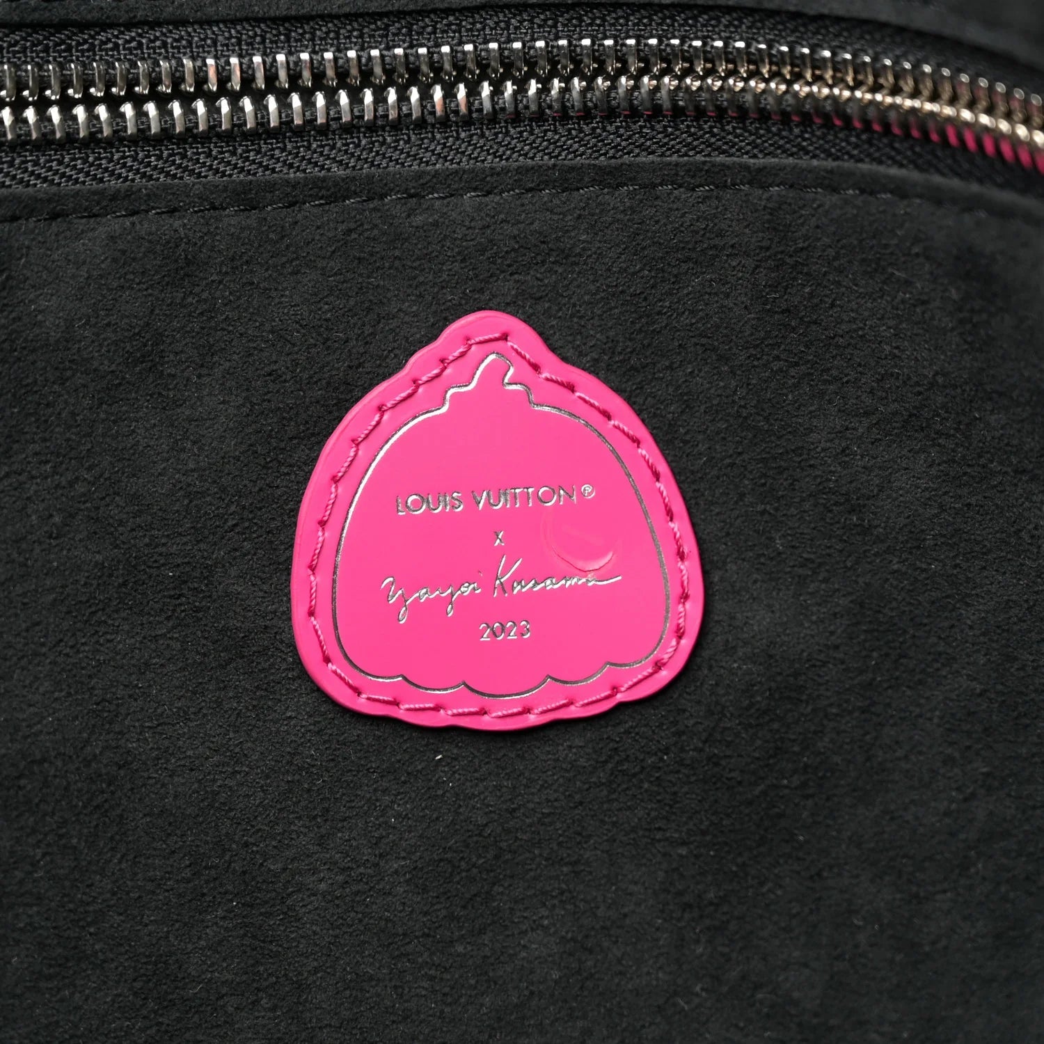 LV X YK Empreinte Infinity Dots Neverfull MM Black Fuchsia