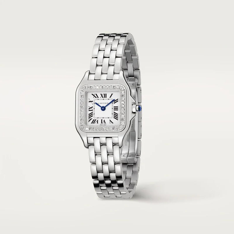 Unworn  Panthère De  Small, Stainless Steel, Diamonds, 23Mm X 30Mm, Ref# W4PN0016, Box and Papers
