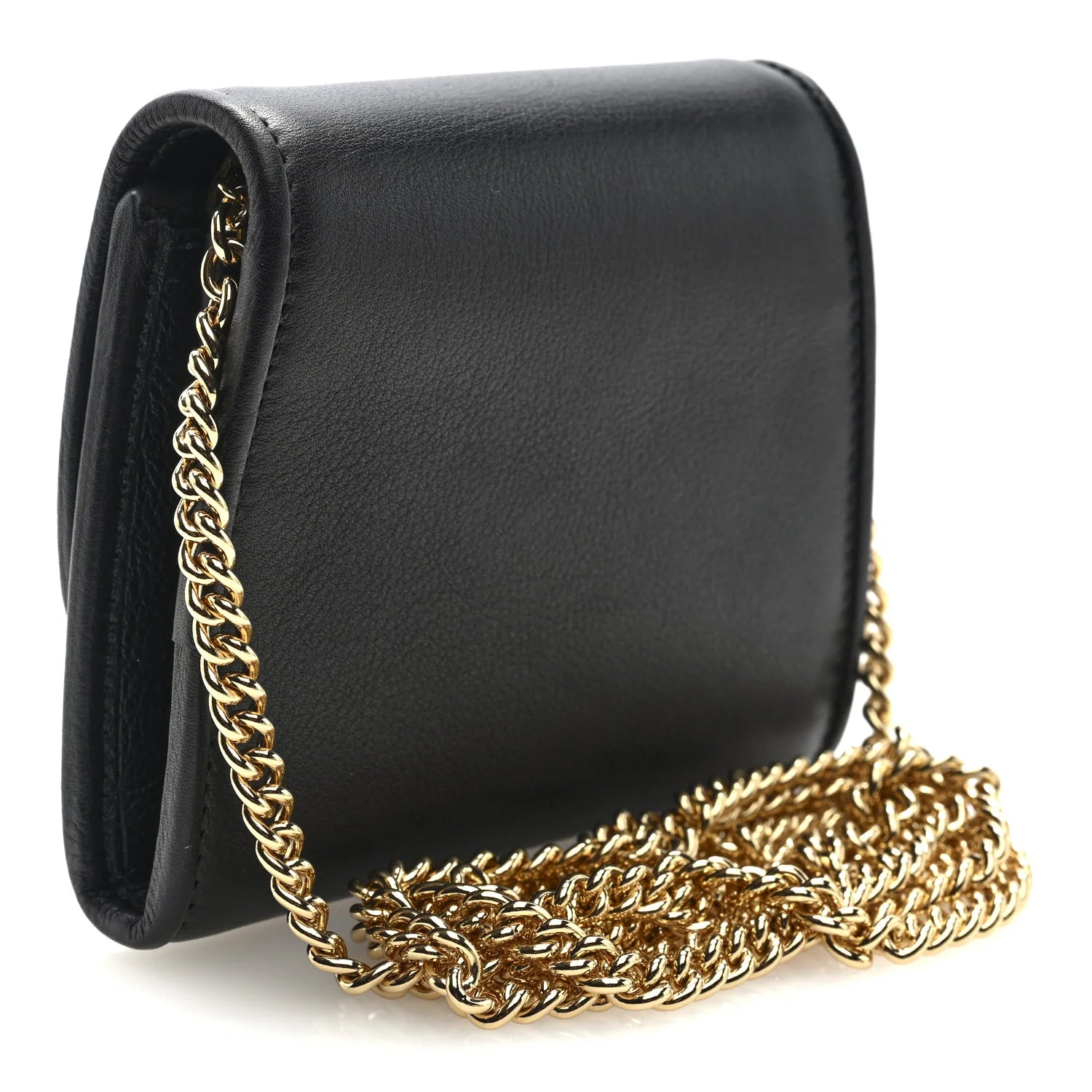 Roxy Calfskin Medium Blondie Chain Wallet Black