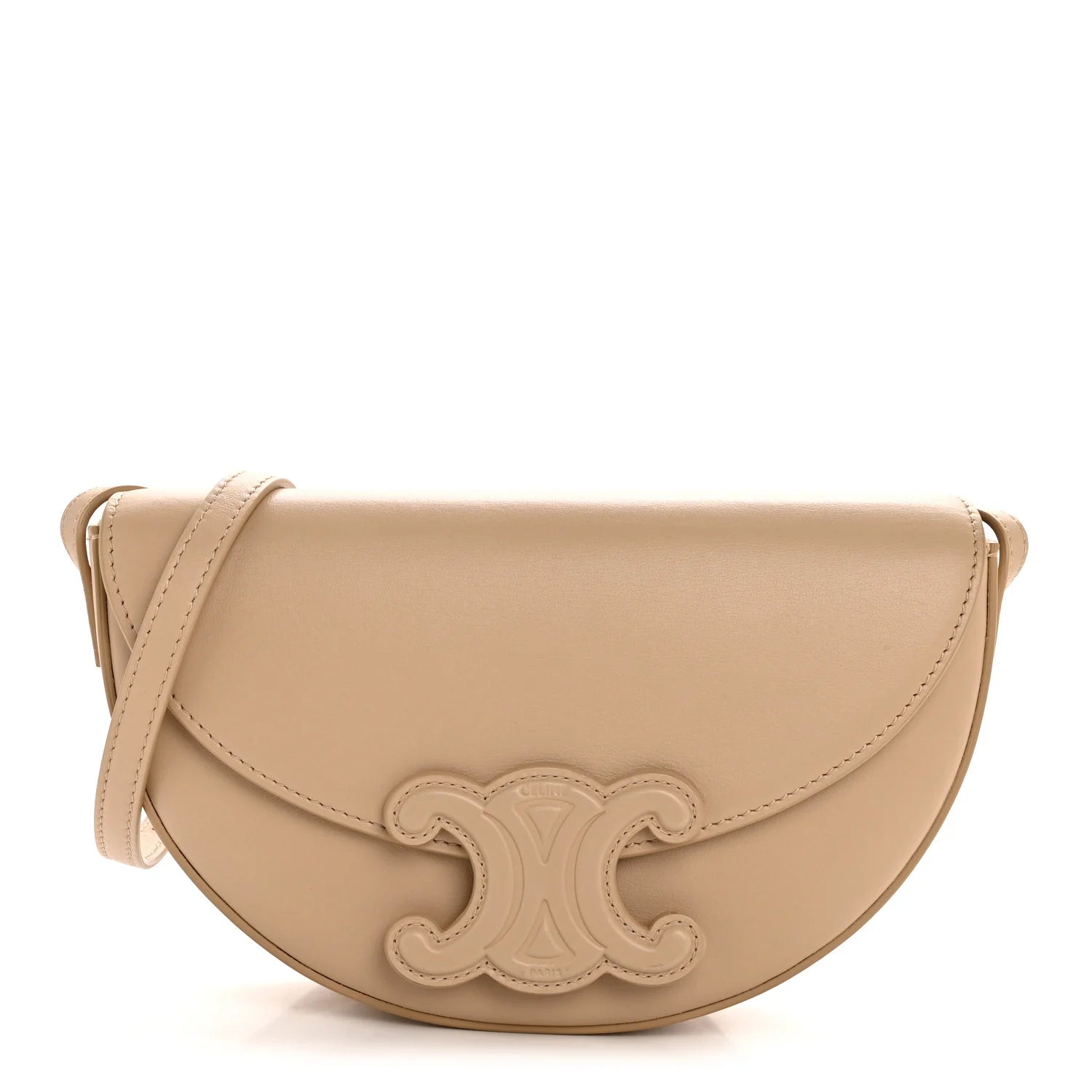Smooth Calfskin Triomphe Besace Bag Nude