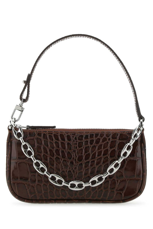 CHOCOLATE LEATHER MINI RACHEL HANDBAG