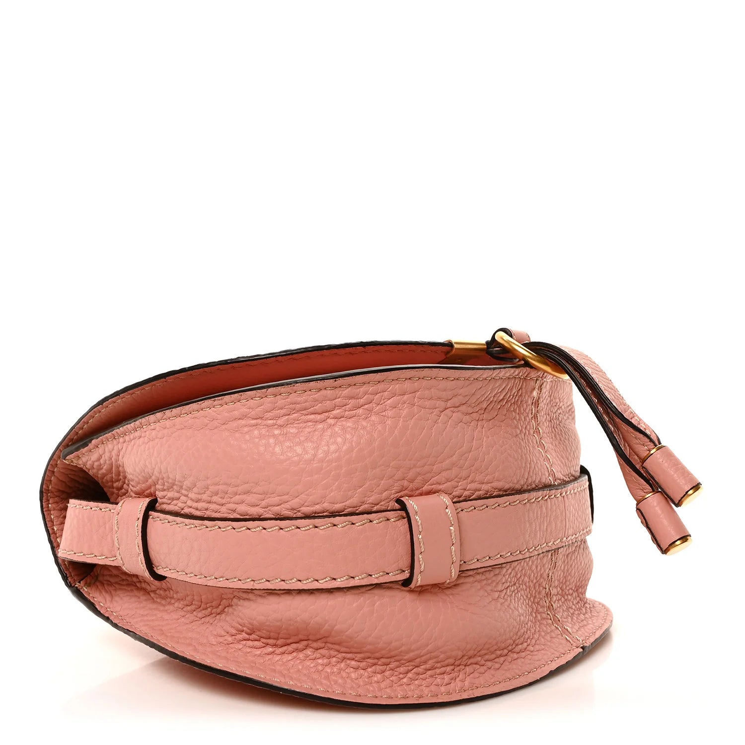 Grained Calfskin Small Marcie Saddle Bag Pink