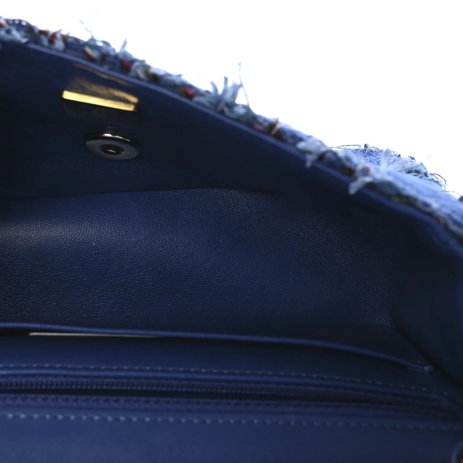 Tweed Quilted Mini Rectangular Flap Blue Multicolor