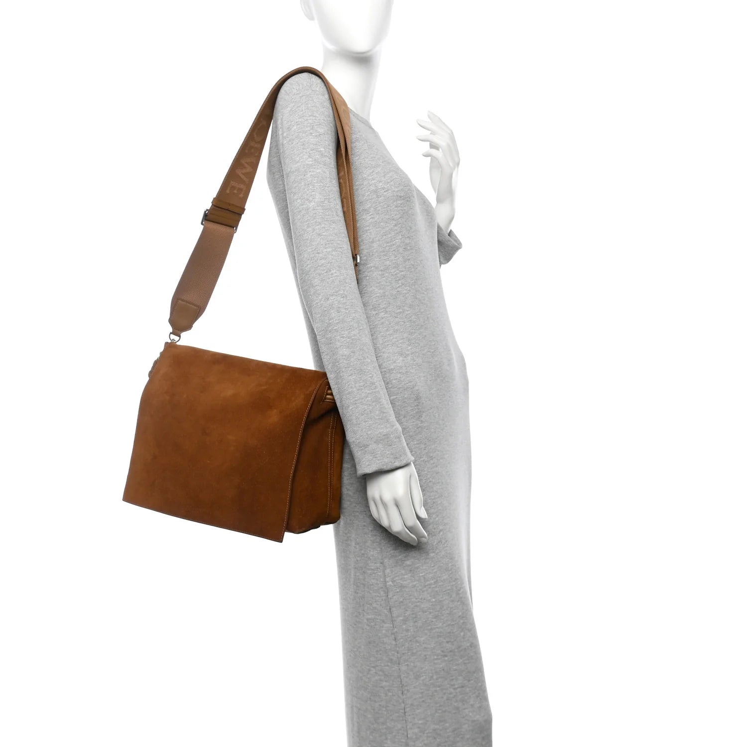 Suede Flamenco Satchel Tobacco