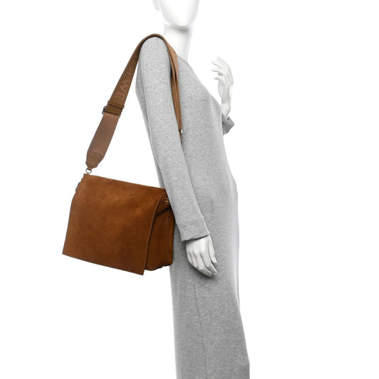 Suede Flamenco Satchel Tobacco