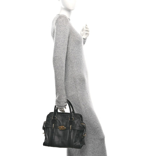 Grainy Calfskin Medium Minford Portrait Tote Black