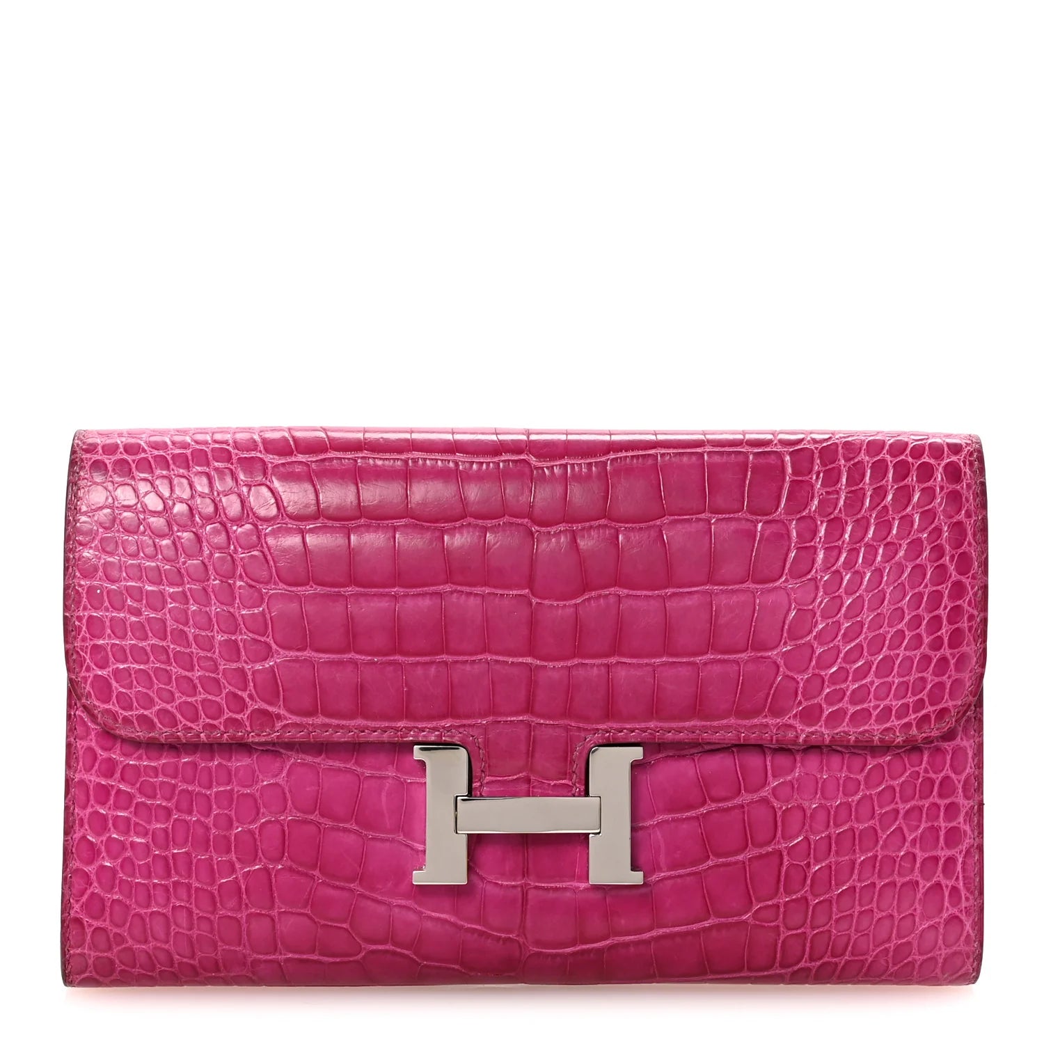 Shiny Alligator Constance Long Wallet Rose Scheherazade