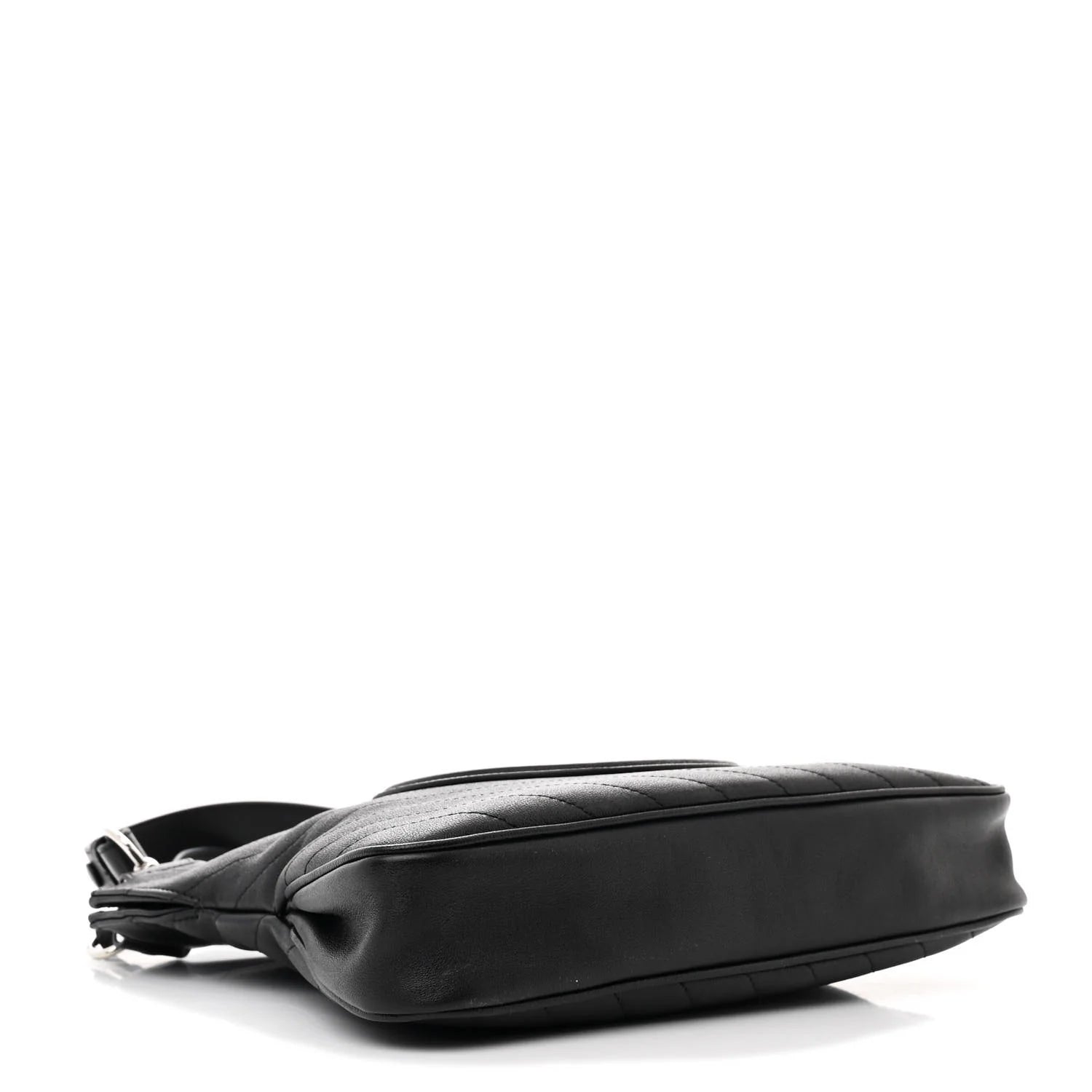 Sakai Be Green Calfskin Diagonal Stitched Small Blondie Tote Black