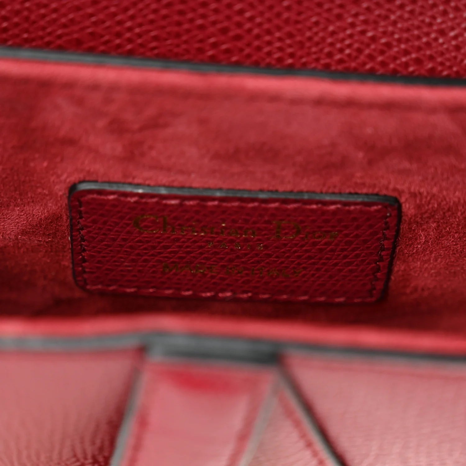 Grained Calfskin Mini Saddle Bag Red