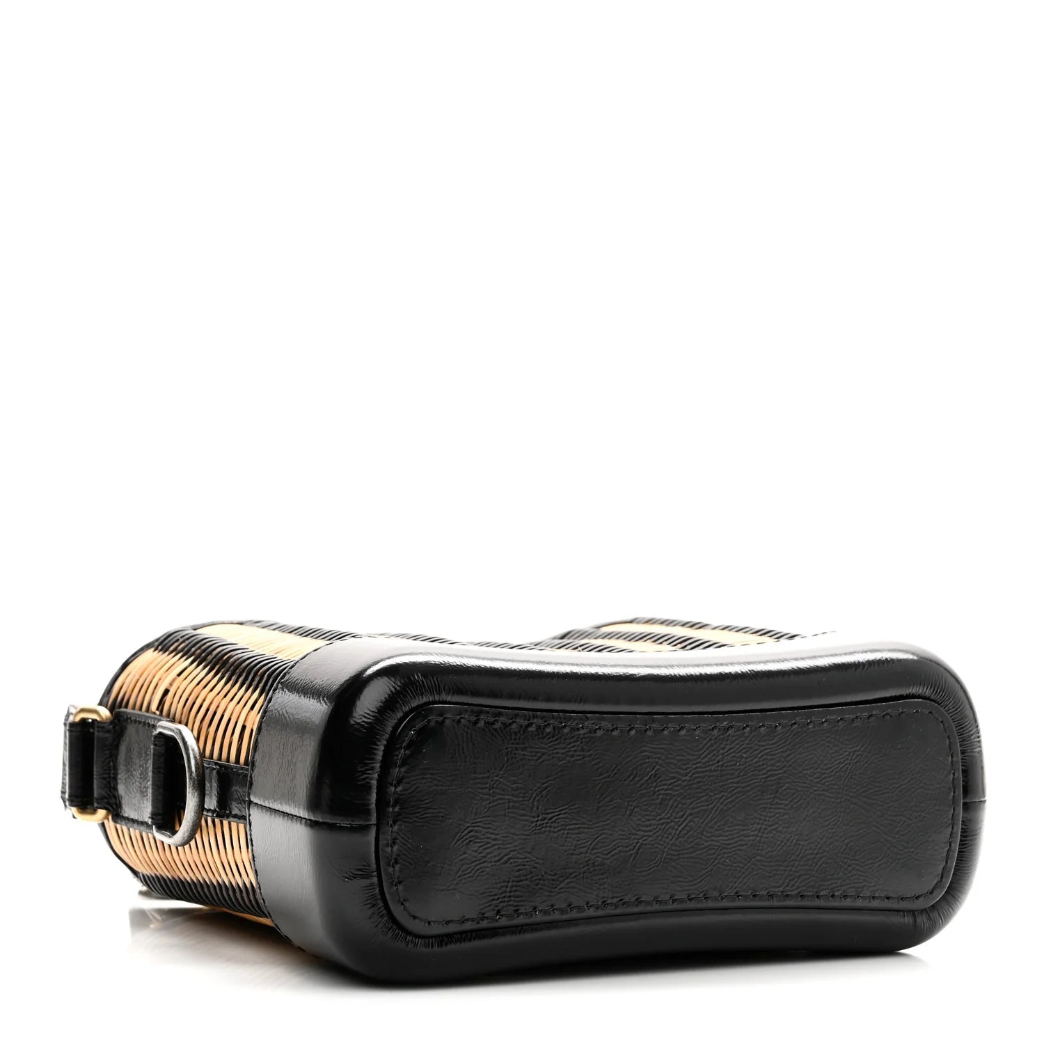 Rattan Calfskin Small Gabrielle Hobo Beige Black