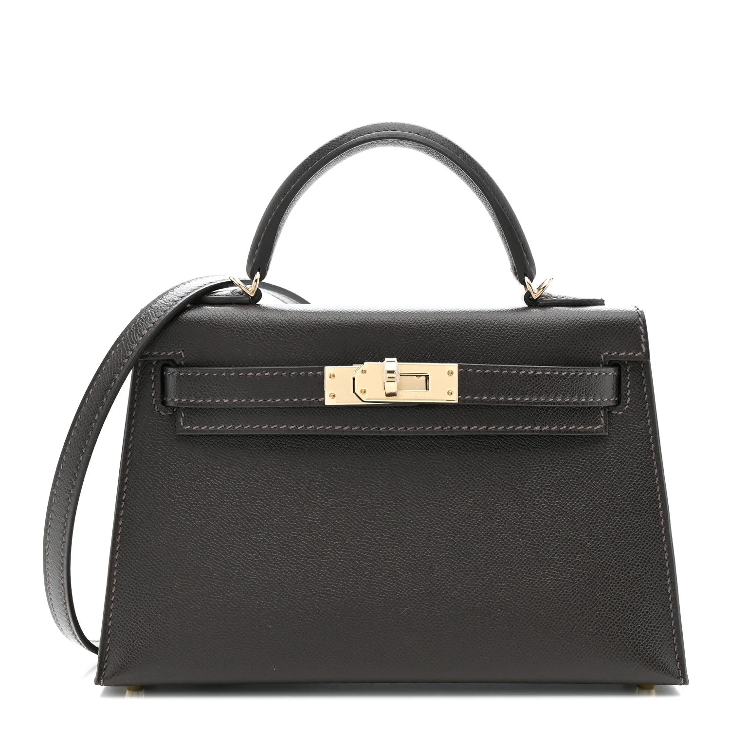 Madame Calfskin Mini Kelly Sellier 20 Bai Brun