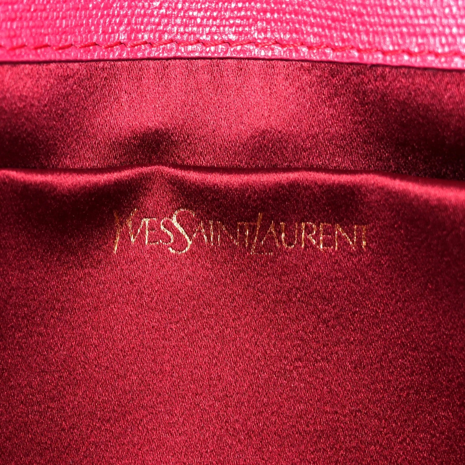 Textured Calfskin Y Ligne Clutch Fuchsia