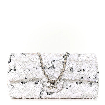 Sequin East West Flap White Silver