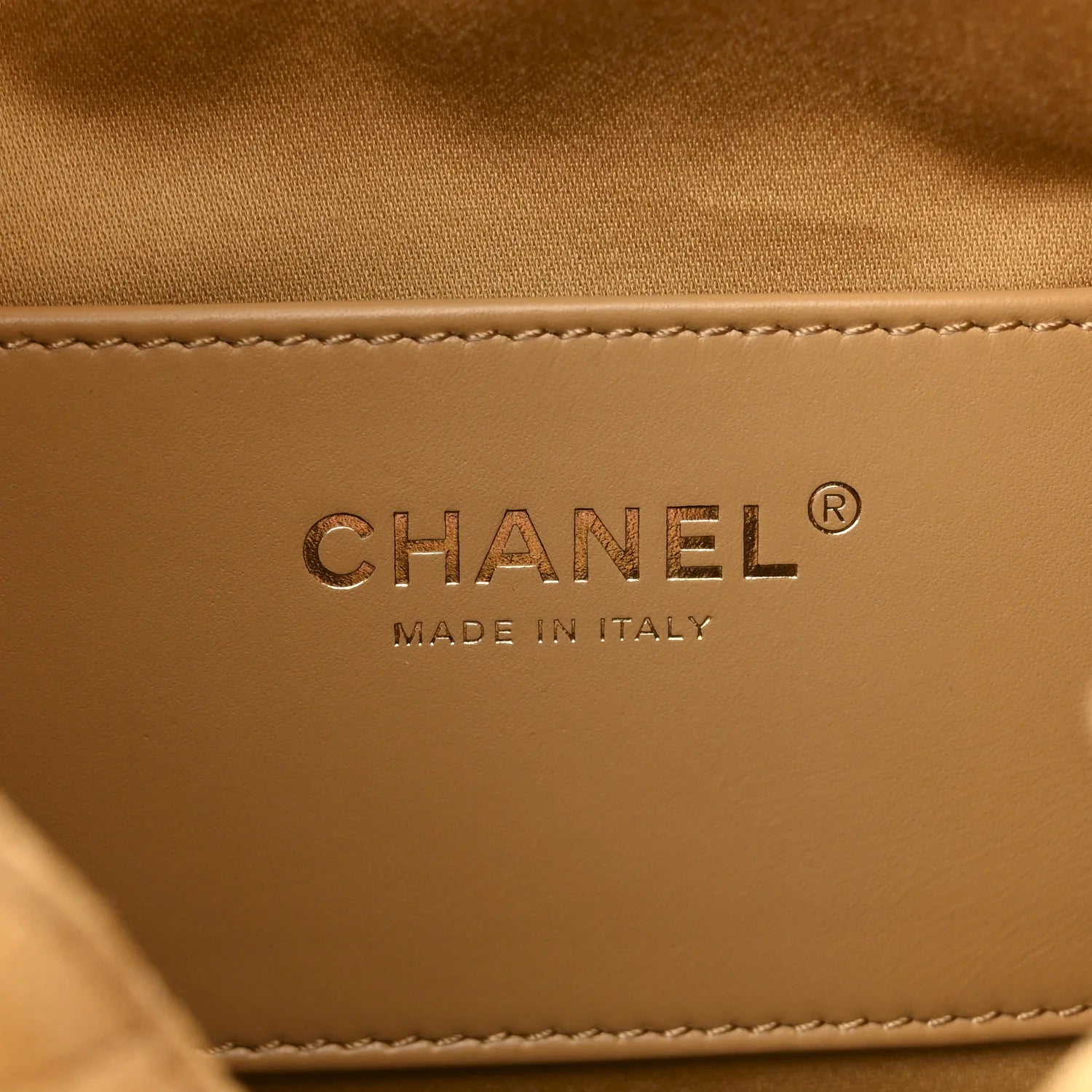 Suede Quilted Small  25 Handbag Beige