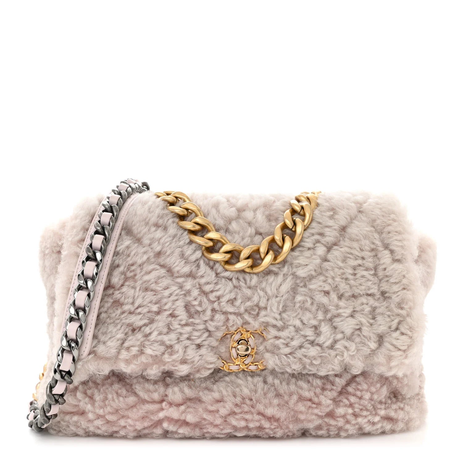 Shearling Sheepskin Medium  19 Flap Light Pink