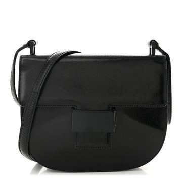 Spazzolato Fliplock Flap Shoulder Bag Black