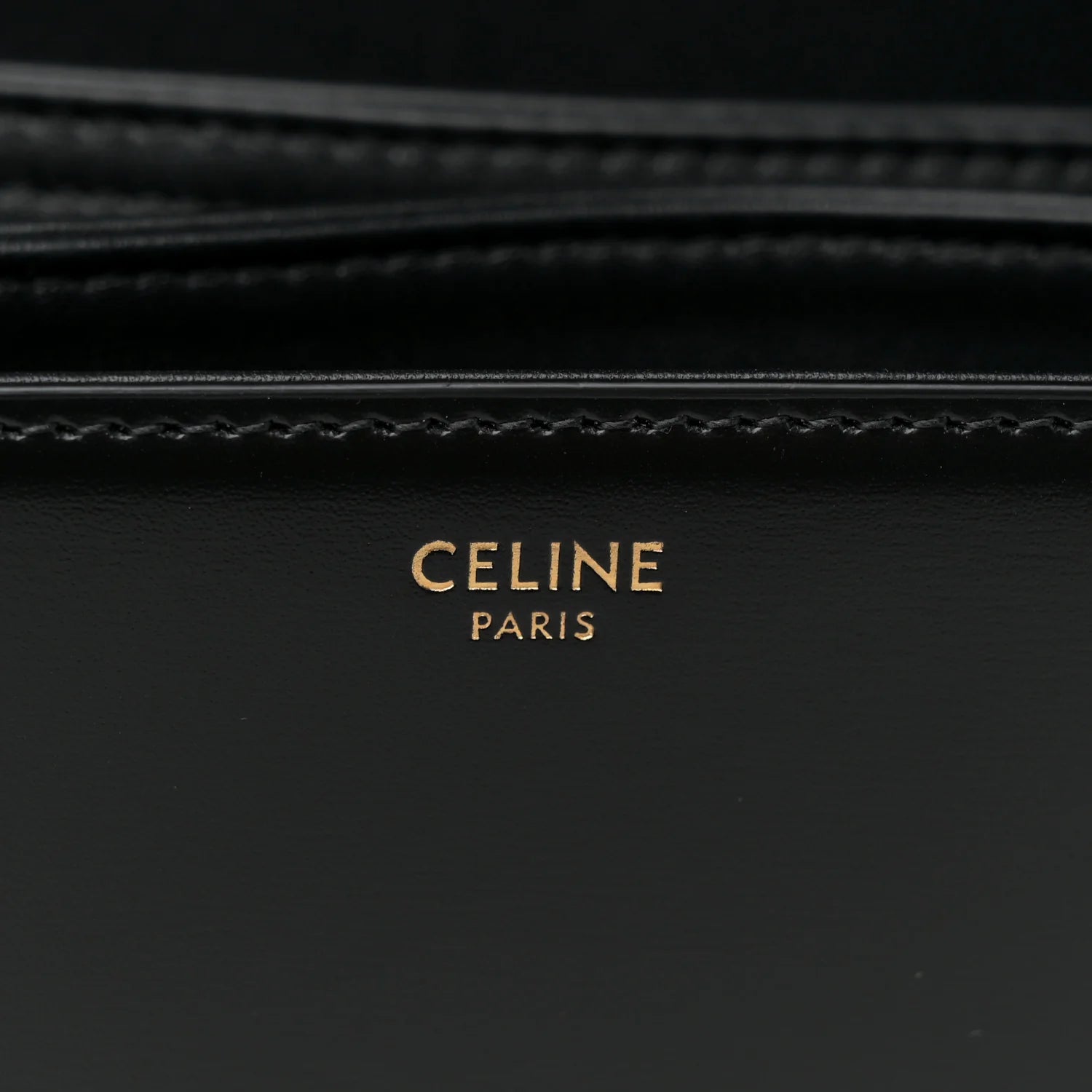 Shiny Calfskin Medium Triomphe Shoulder Bag Black