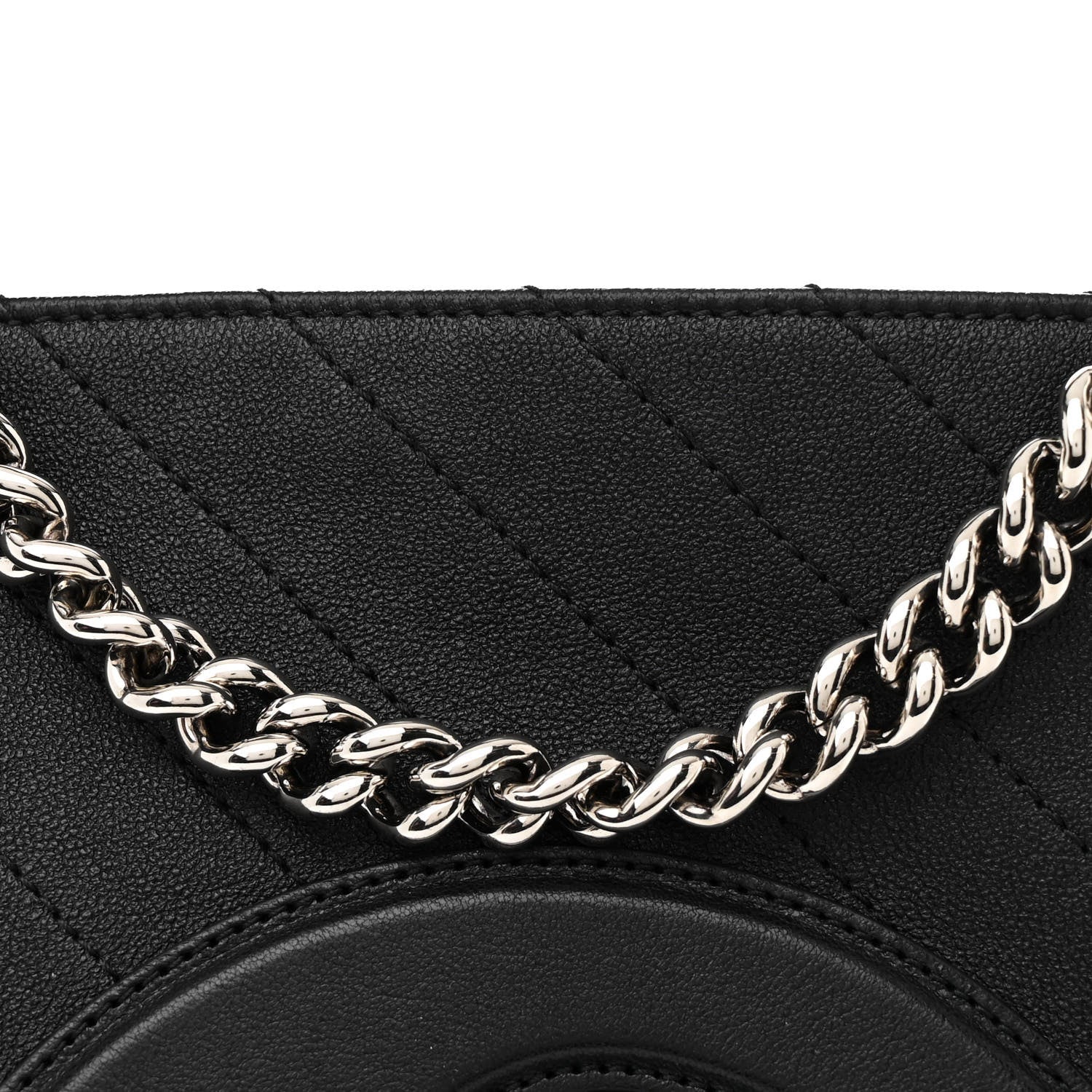 Sakai Be Green Calfskin Diagonal Stitched Small Blondie Tote Black