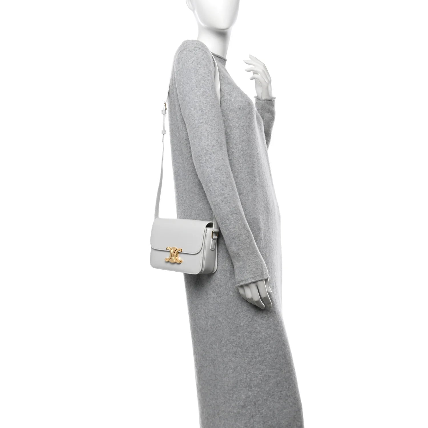 Shiny Calfskin Teen Triomphe Arctic White