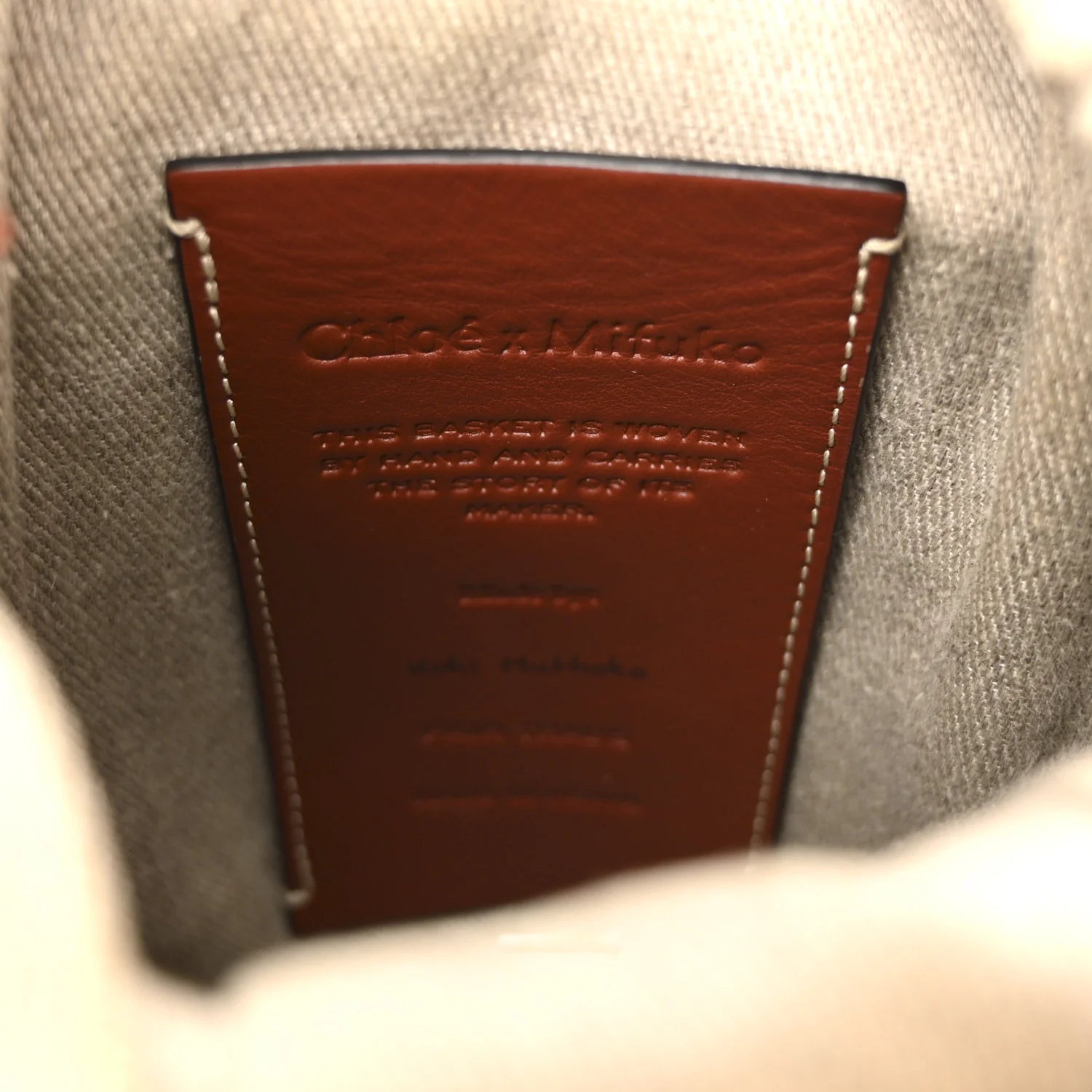 X MIFUKO Raffia Calfskin Small Woody Basket Shoulder Bag Black Beige