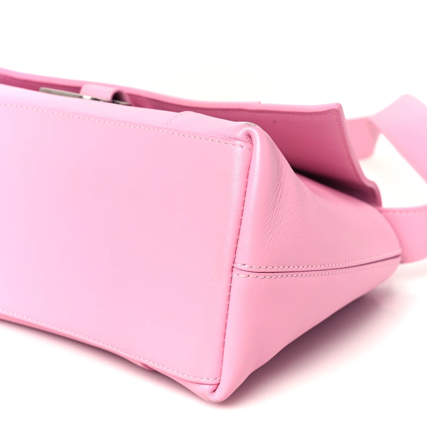 Semi Shiny Smooth Calfskin Small Downtown Shoulder Bag Candy Pink