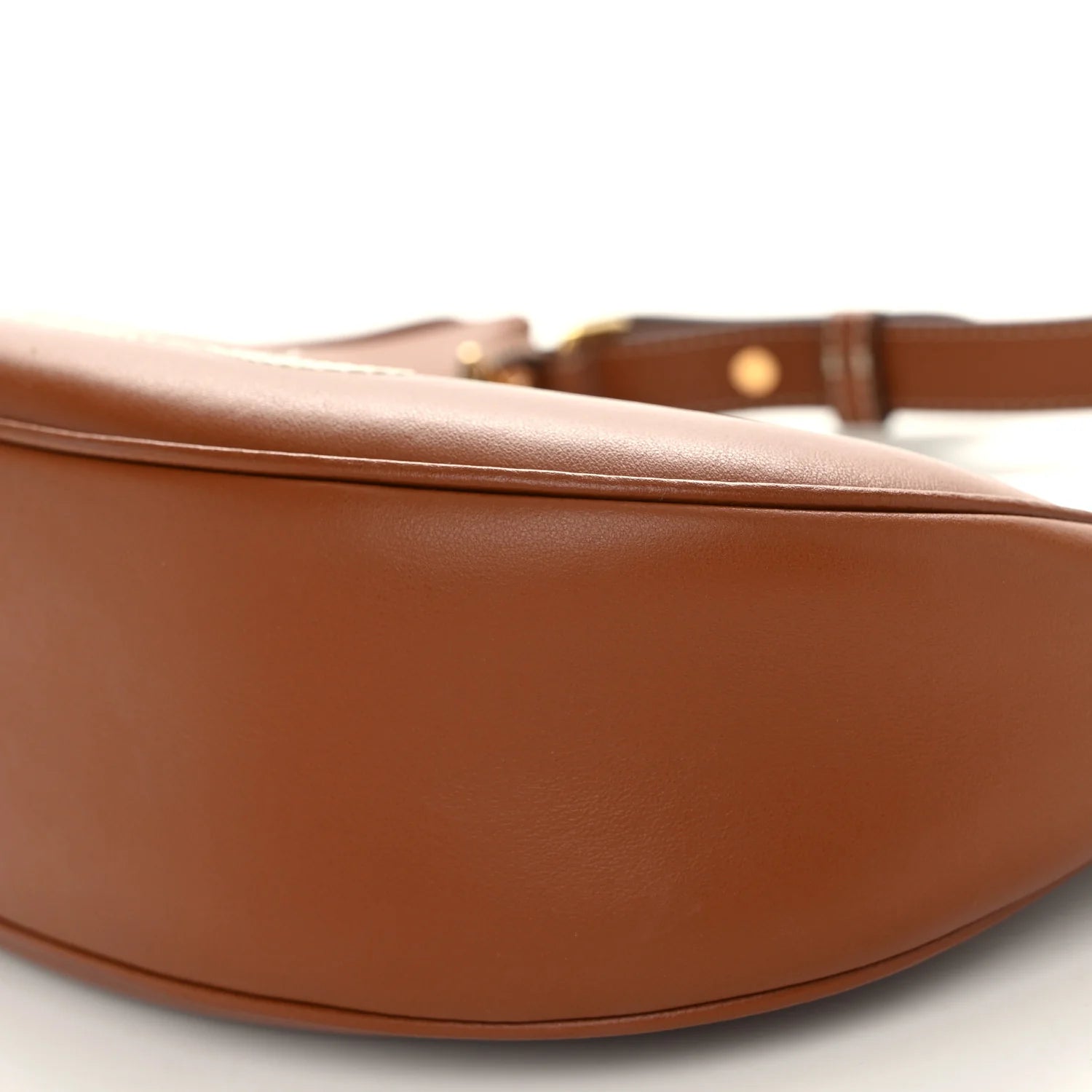 Smooth Calfskin Triomphe Embroidered Ava Shoulder Bag Tan