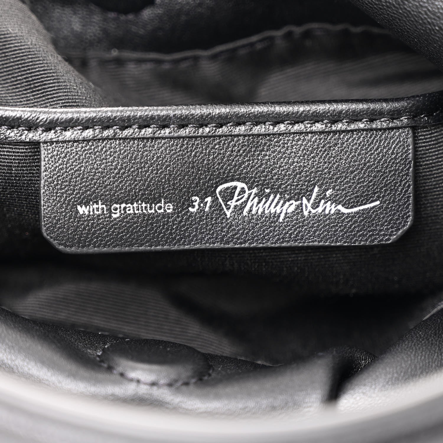 Sheepskin Studded Mini Origami Bag Black