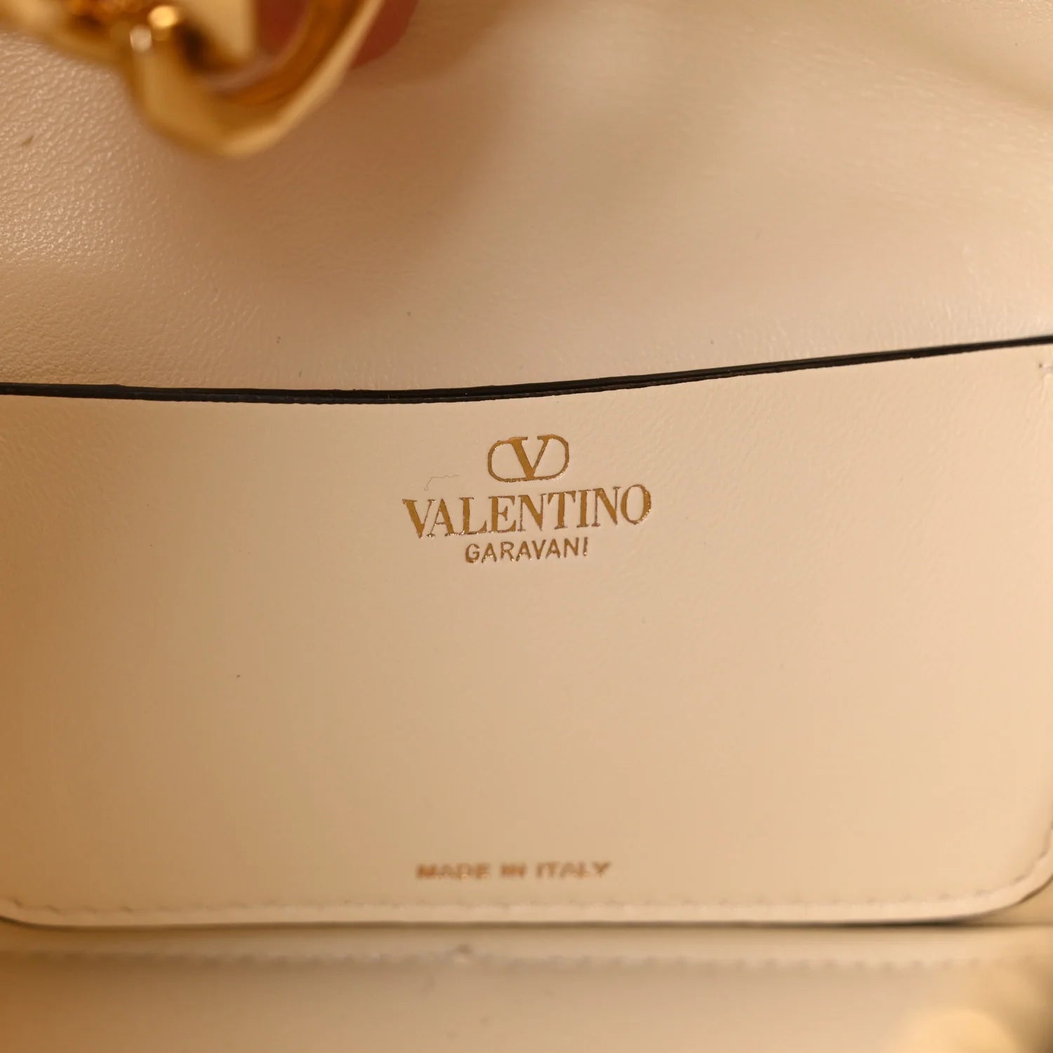 Grainy Calfskin Small Vlogo Moon Hobo Bag Ivory