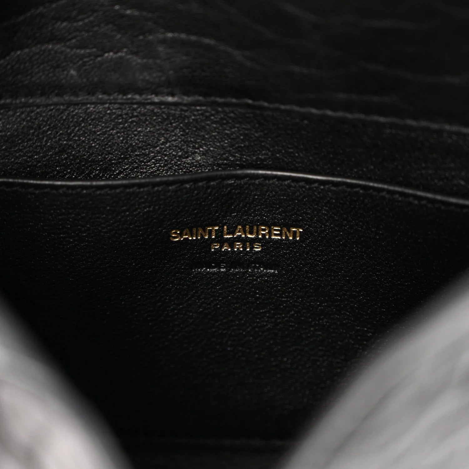 Grained Lambskin Small Cassandre Chain Pouch Black