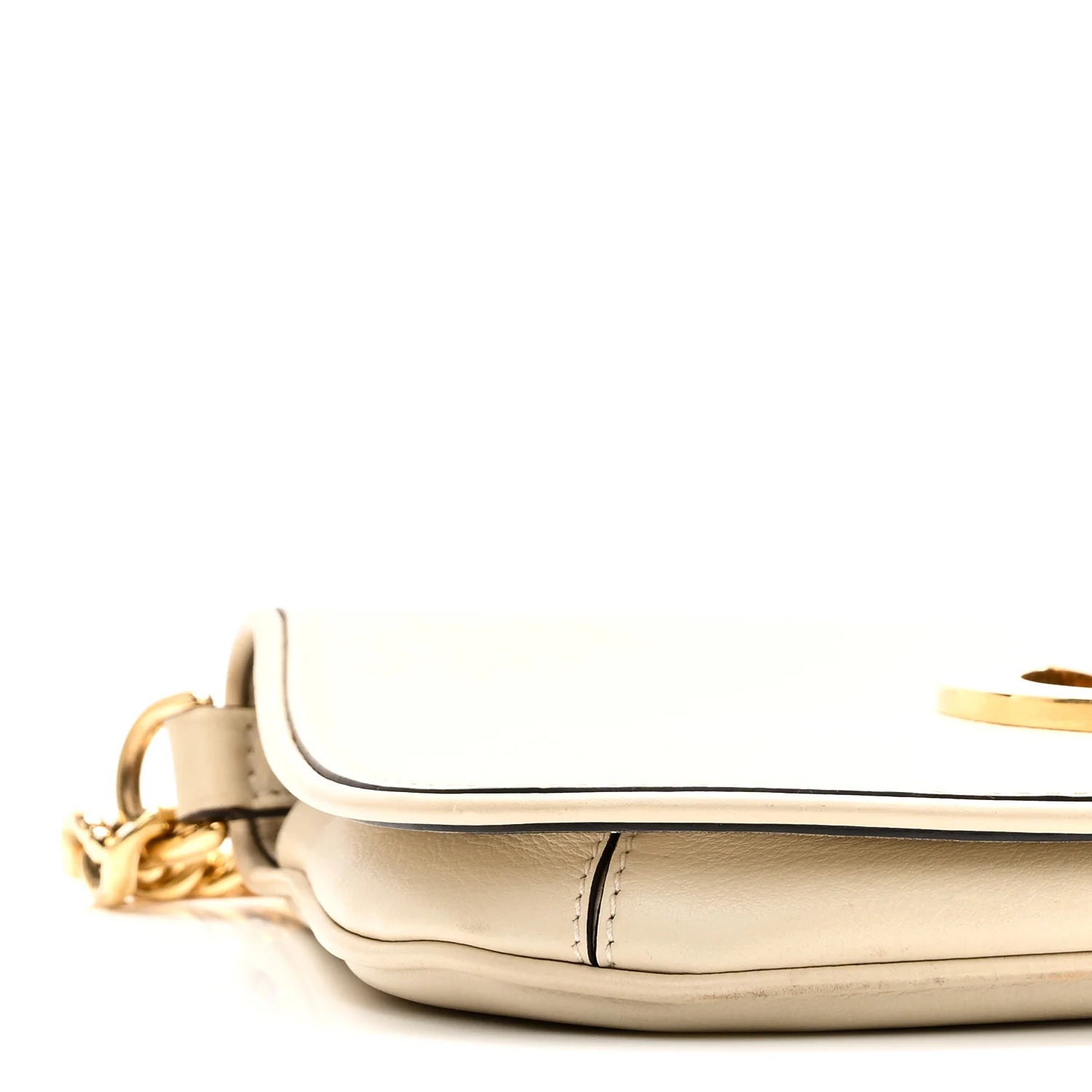 Roxy Calfskin Blondie Chain Shoulder Flap Bag Mystic White