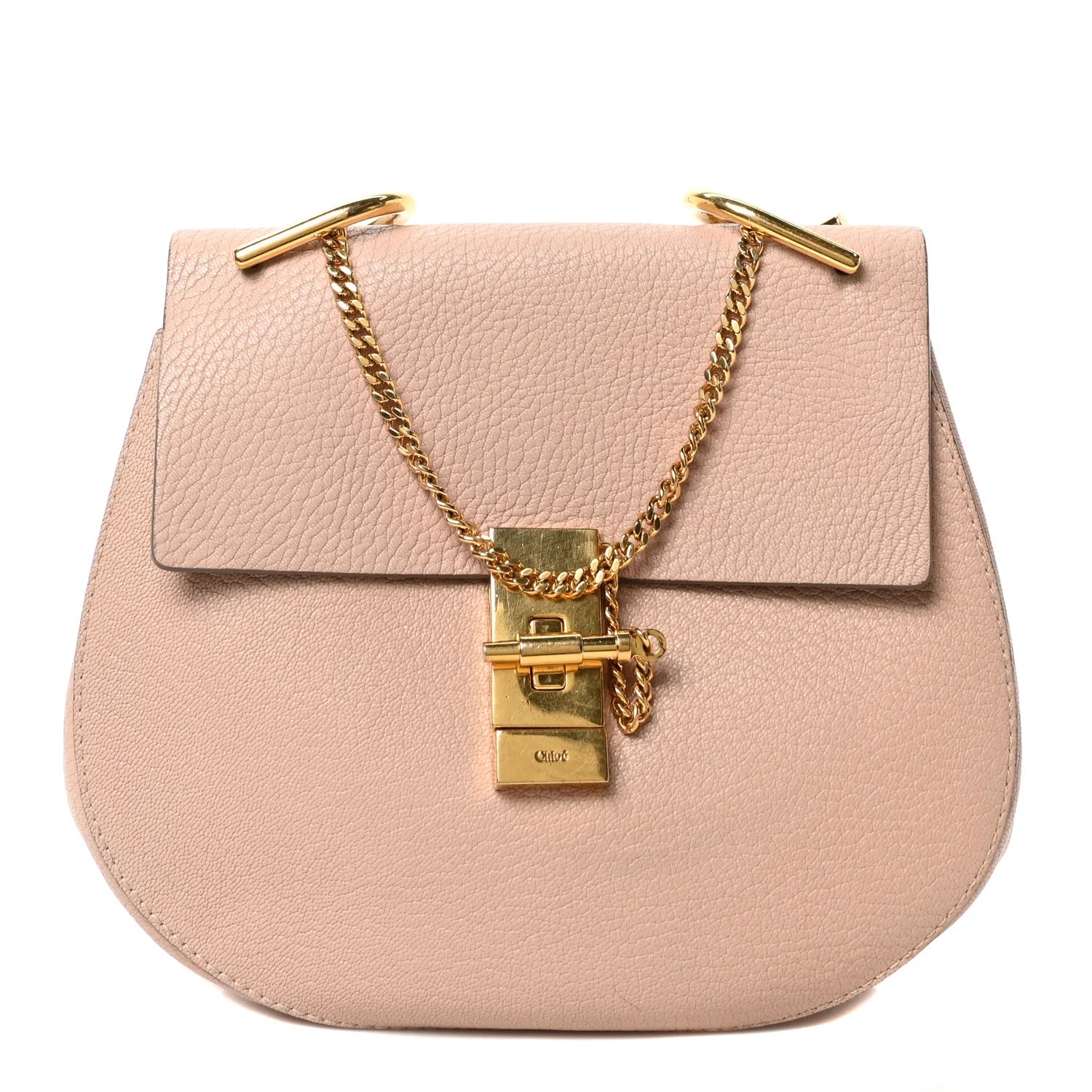 Grained Lambskin Drew Shoulder Bag Cement Pink