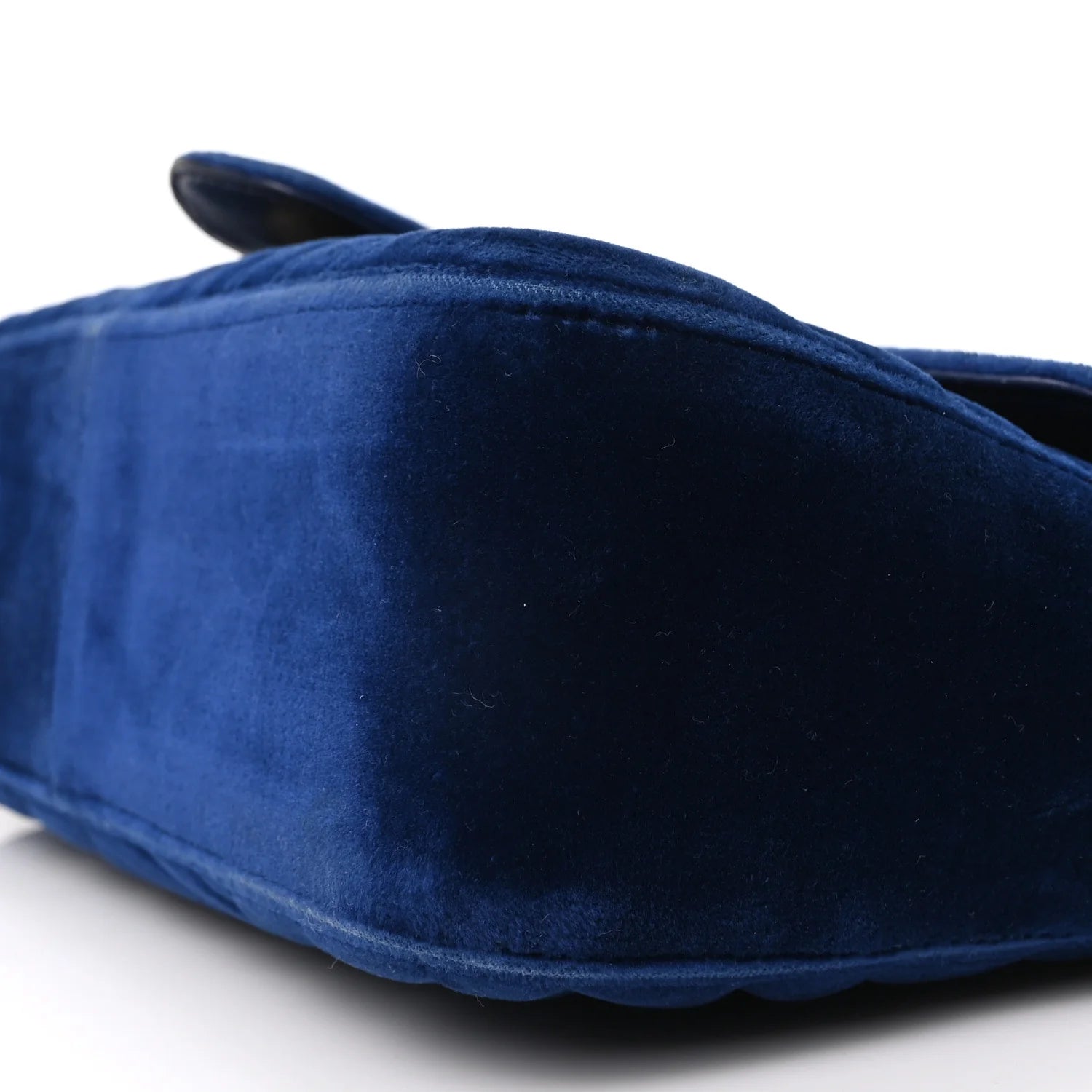 Velvet Matelasse Small GG Marmont Shoulder Bag Cobalt Blue