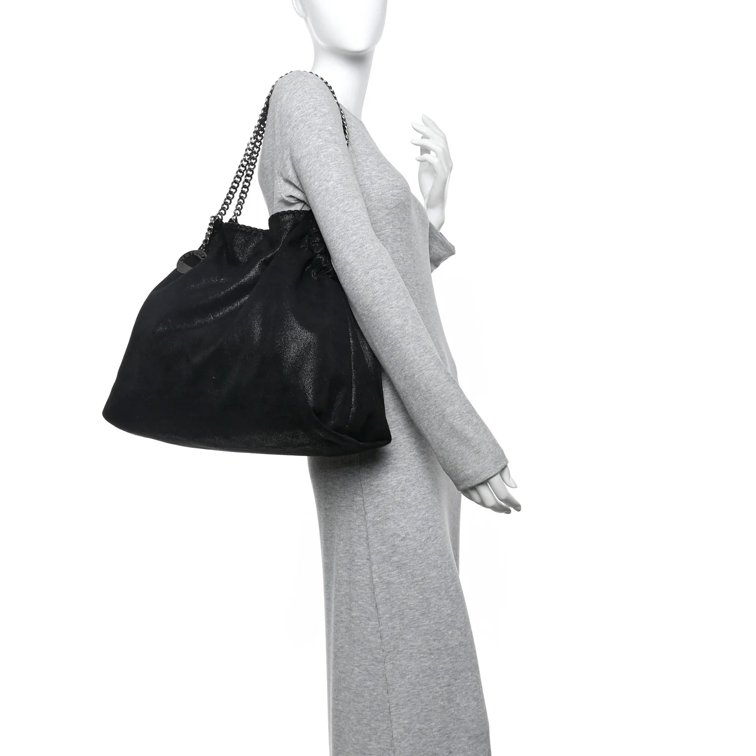 Shaggy Deer Falabella Drawstring Tote Black