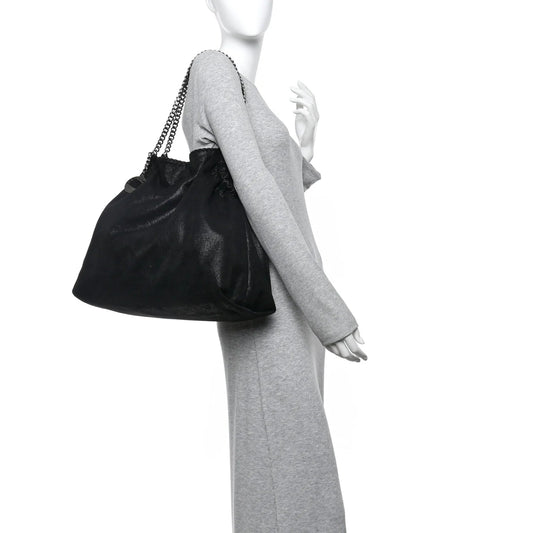 Shaggy Deer Falabella Drawstring Tote Black