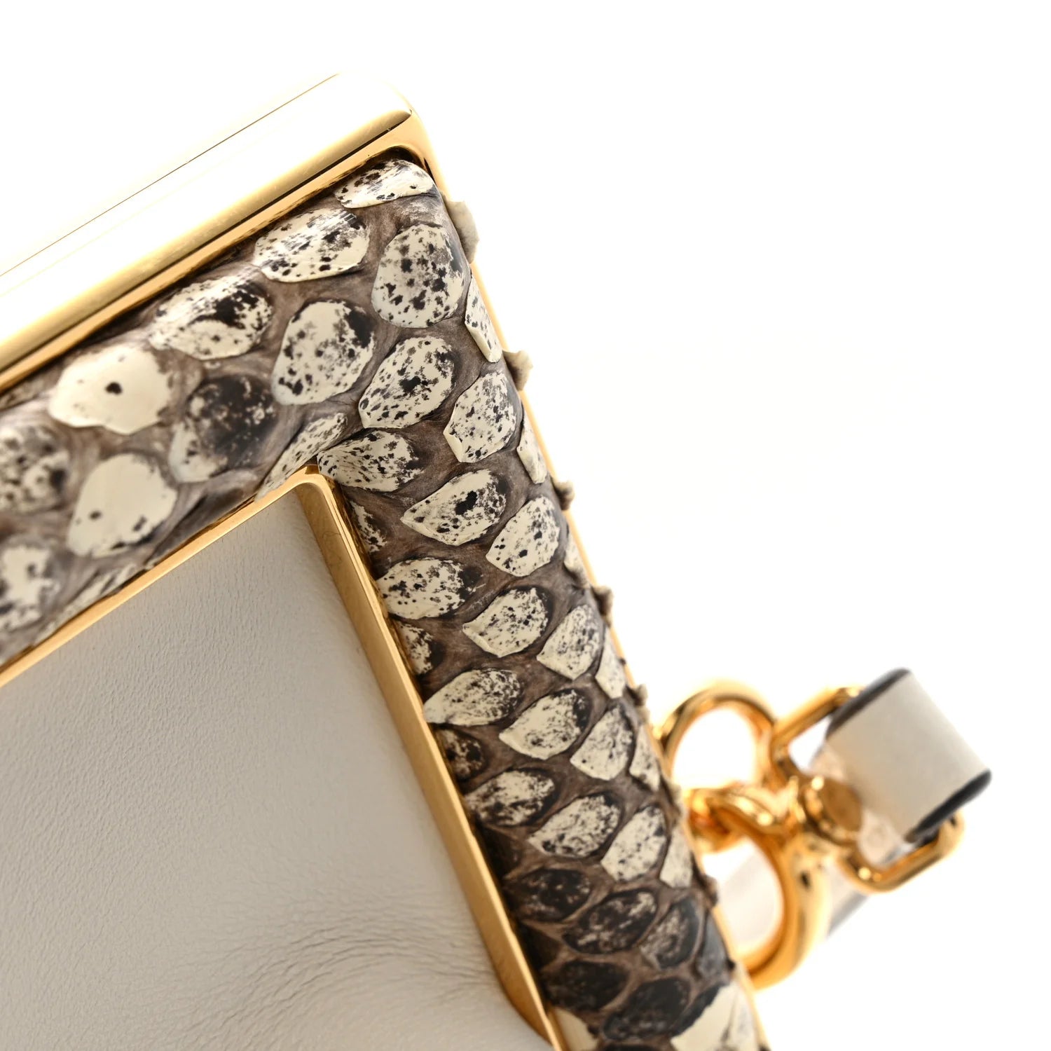 Shiny Nappa Snakeskin Small  First White Roccia