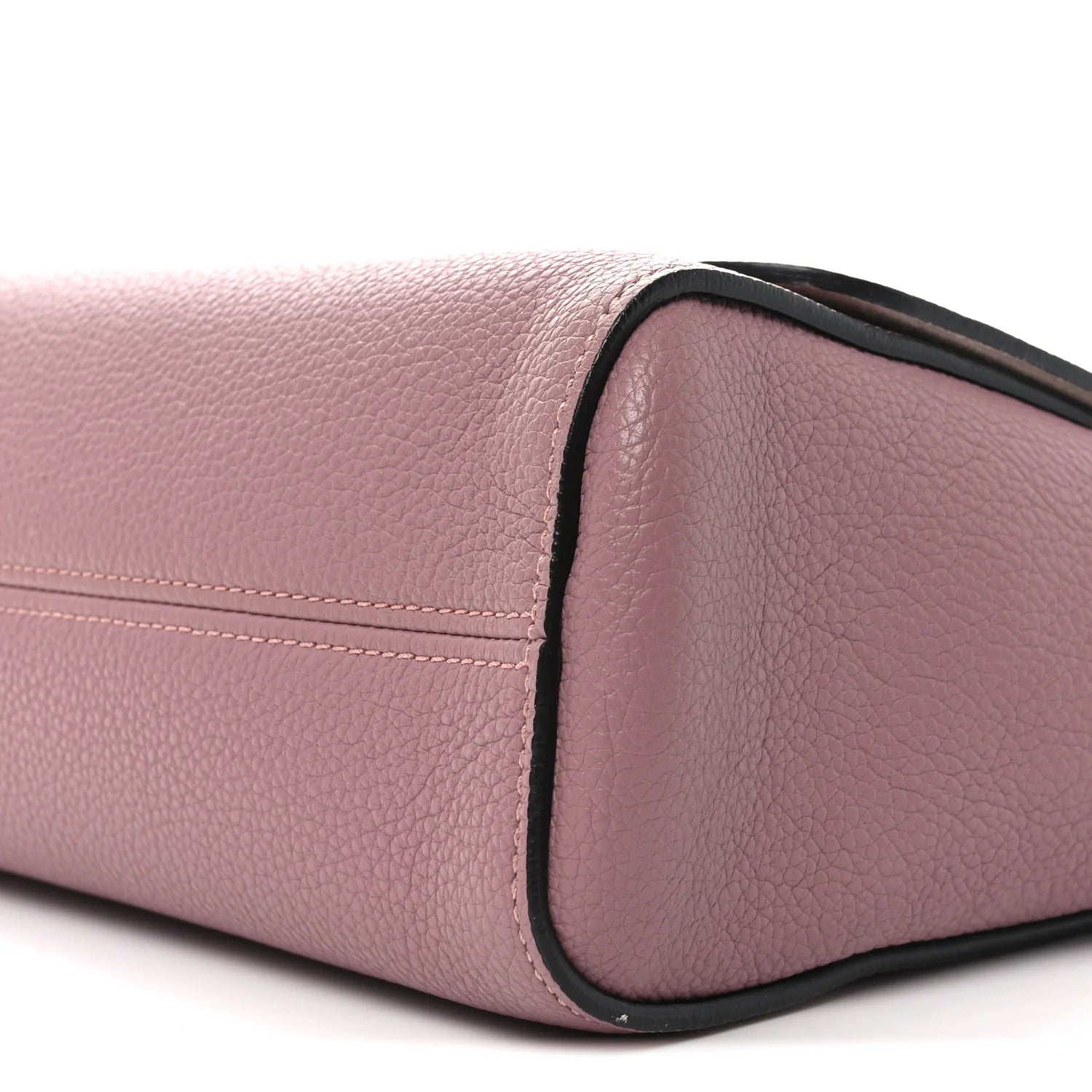 Small Classic Grain Calfskin Medium Lily Flap Mocha Rose