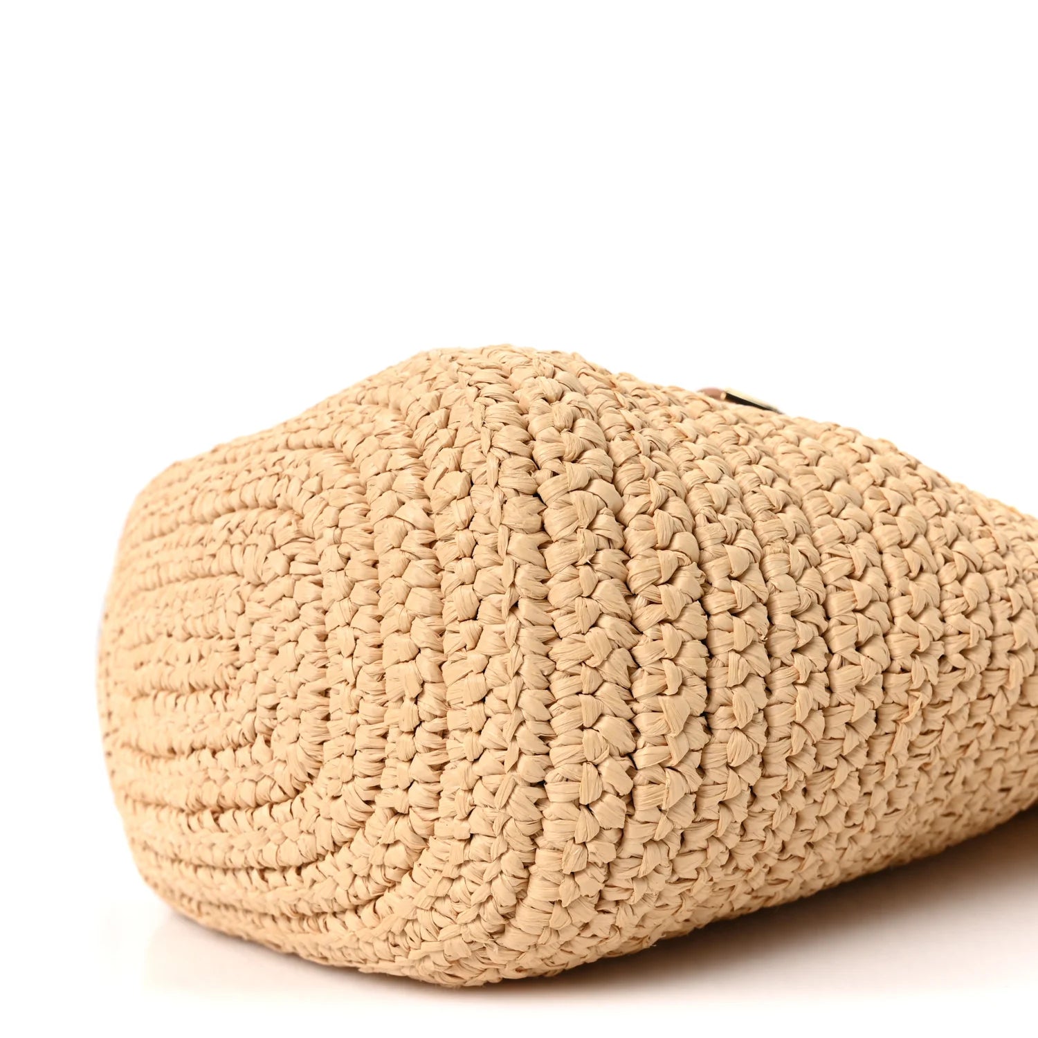 Yarn Raffia Effect Crochet Small Bucket Bag Naturale