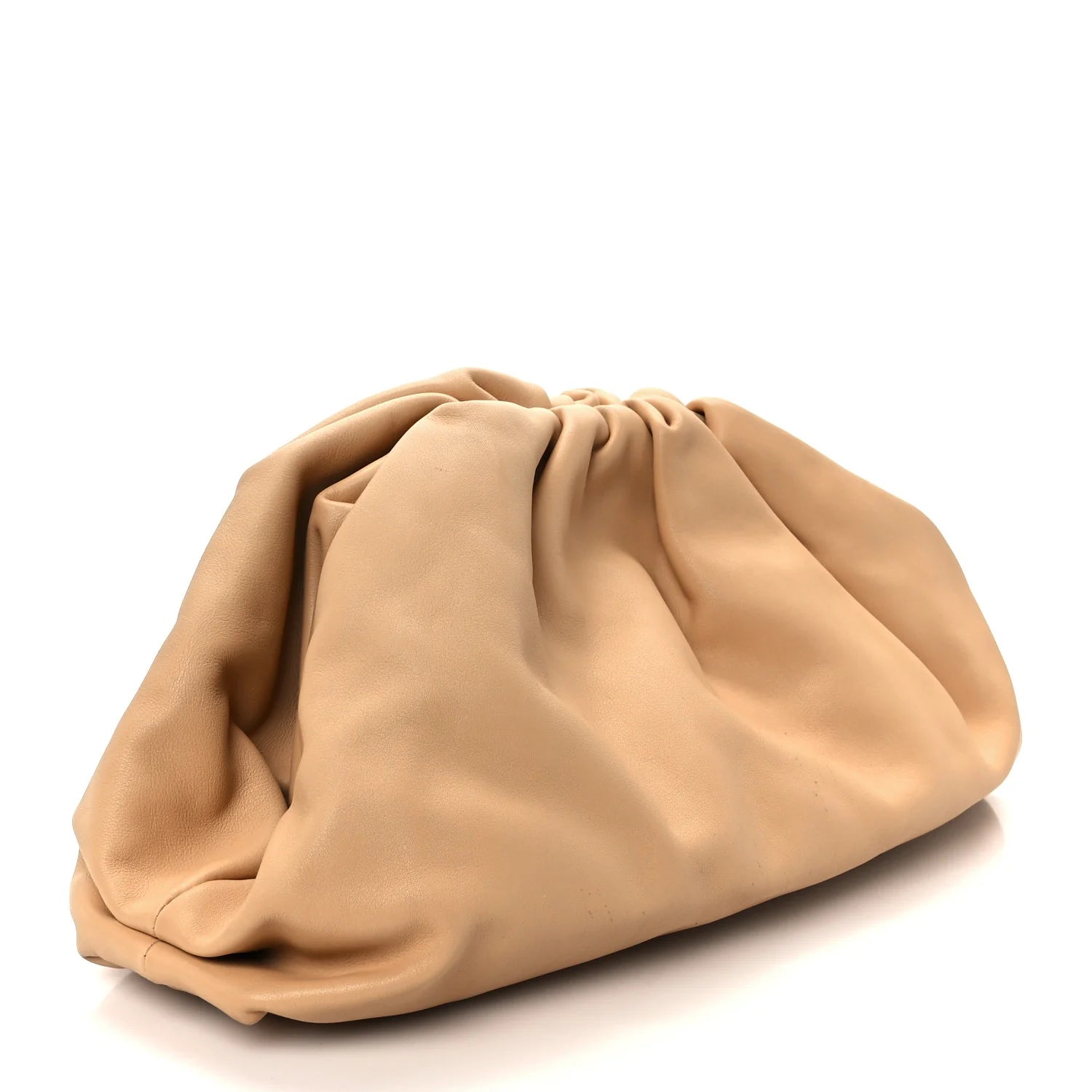 Smooth Butter Calf the Pouch Oversized Clutch Almond