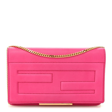 Vitello Flamingo Tube Wallet on Chain Fuchsia