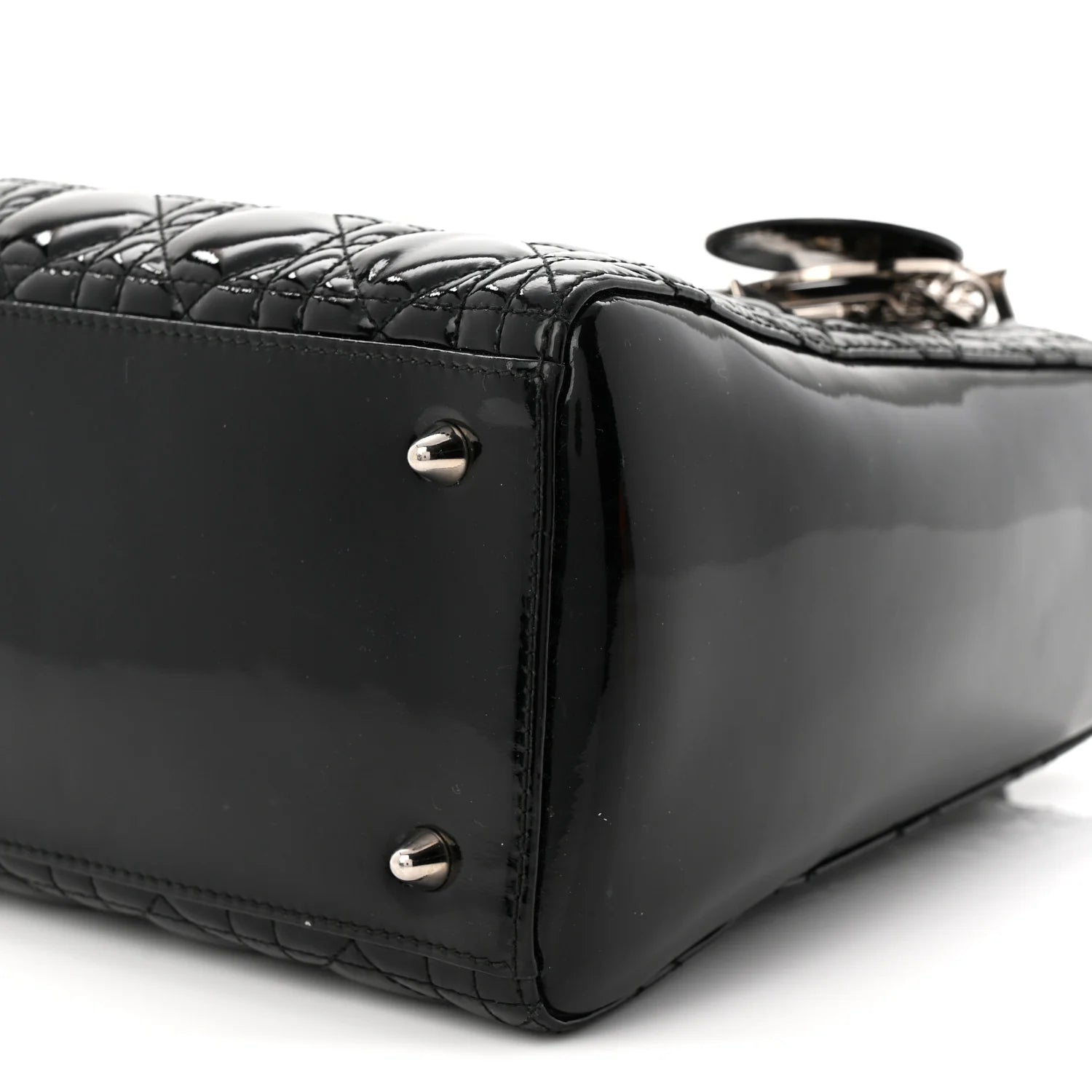 Patent Cannage Medium Lady Dior Black