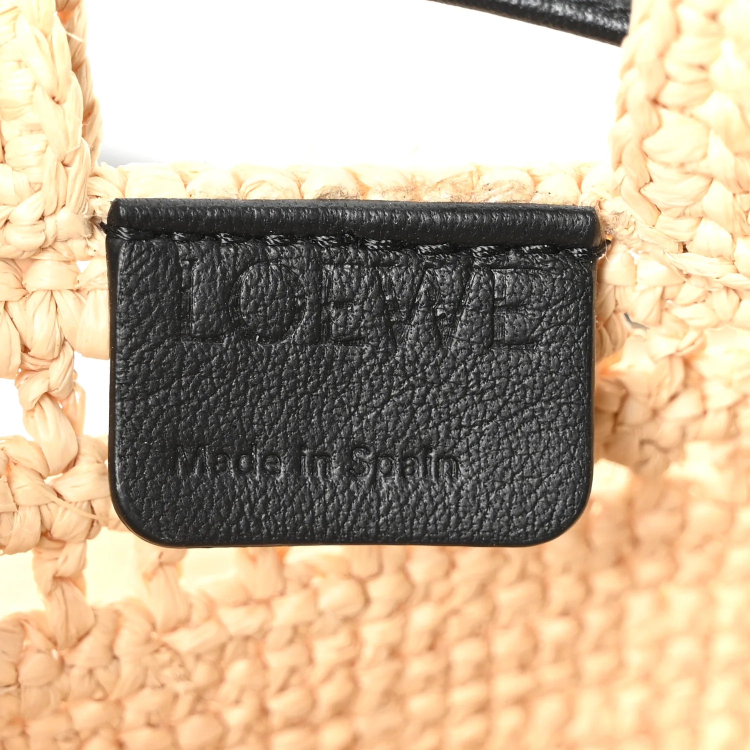 Raffia Logo Drawstring Pocket Crossbody Natural Black