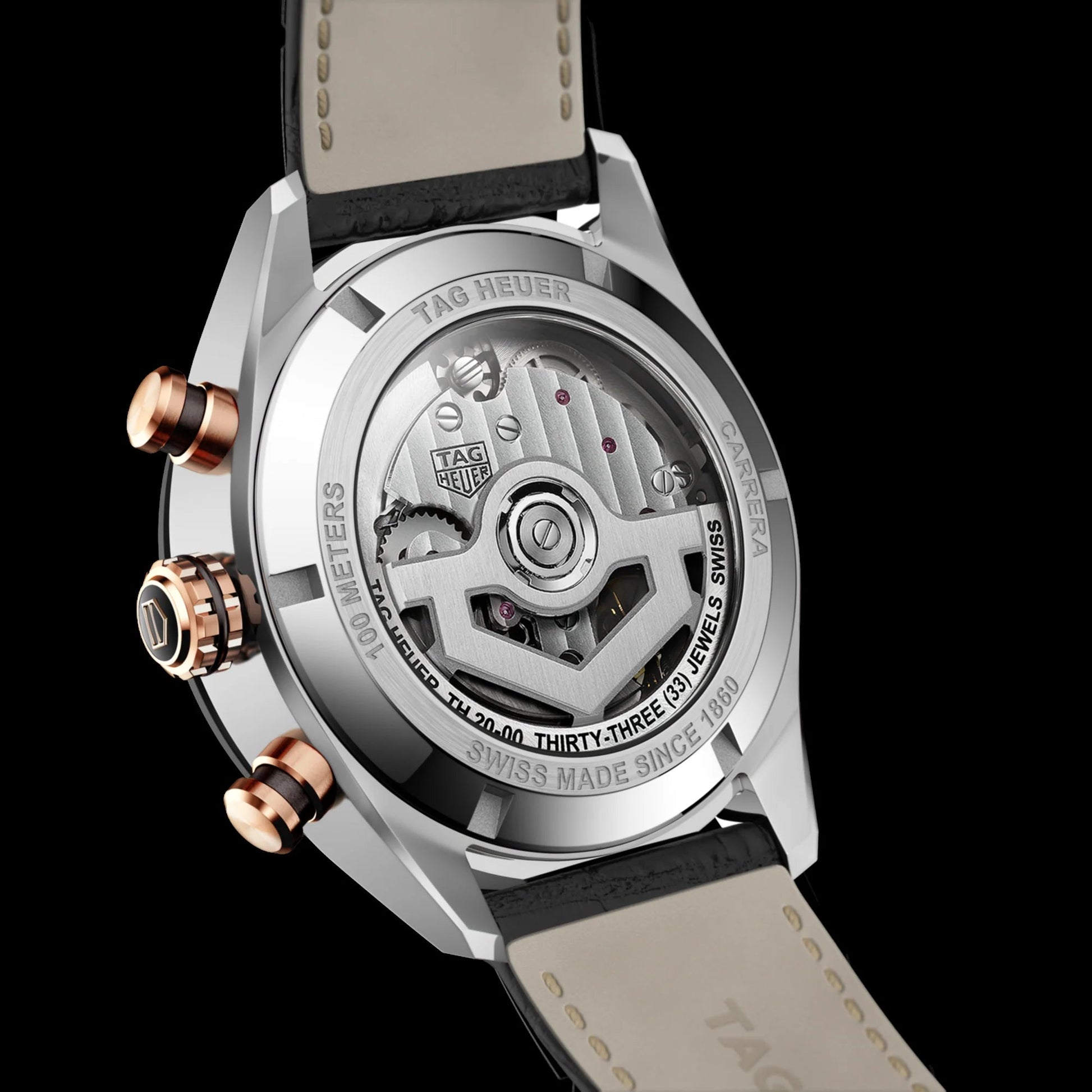 Unworn  Carrera Chronograph, Stainless Steel, 18K Rose Gold and Ceramic, 44Mm, Ref# CBN2A5A.FC6481, Box & Papers